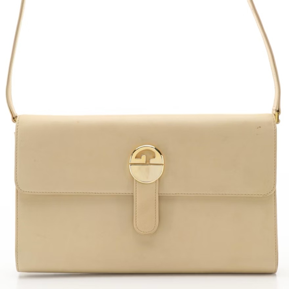 Vintage Gucci Cream Leather Shoulder Bag